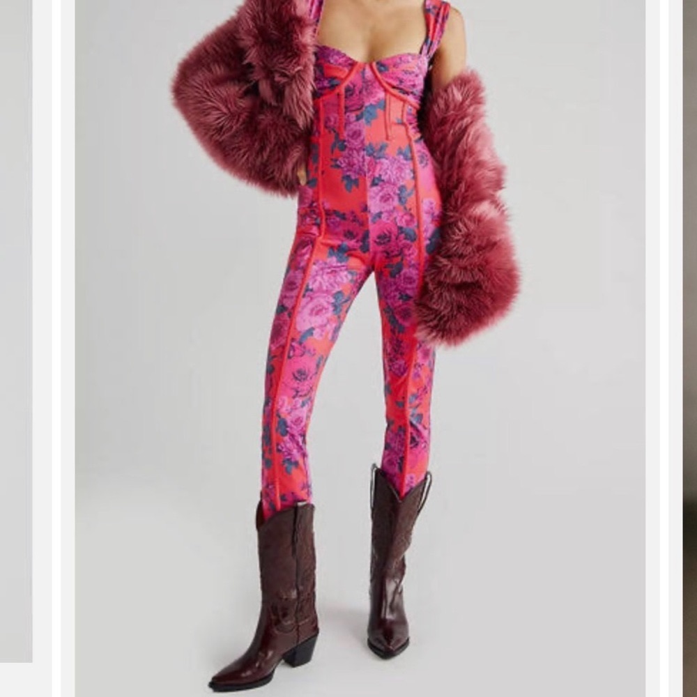 Free People floral cat suit